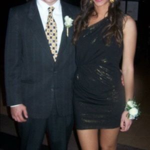 Shimmery black and gold dress